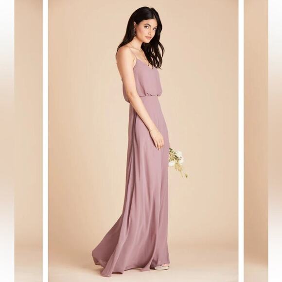 Birdy Grey Gwennie Chiffon Long Maxi Bridesmaid Dress Dark Mauve XS New - Picture 2 of 16